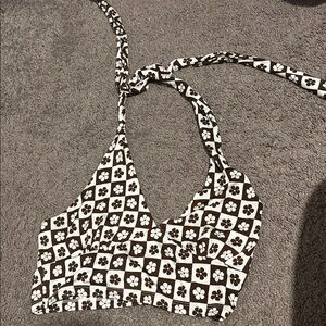 RSQ Brown and White Halter Top